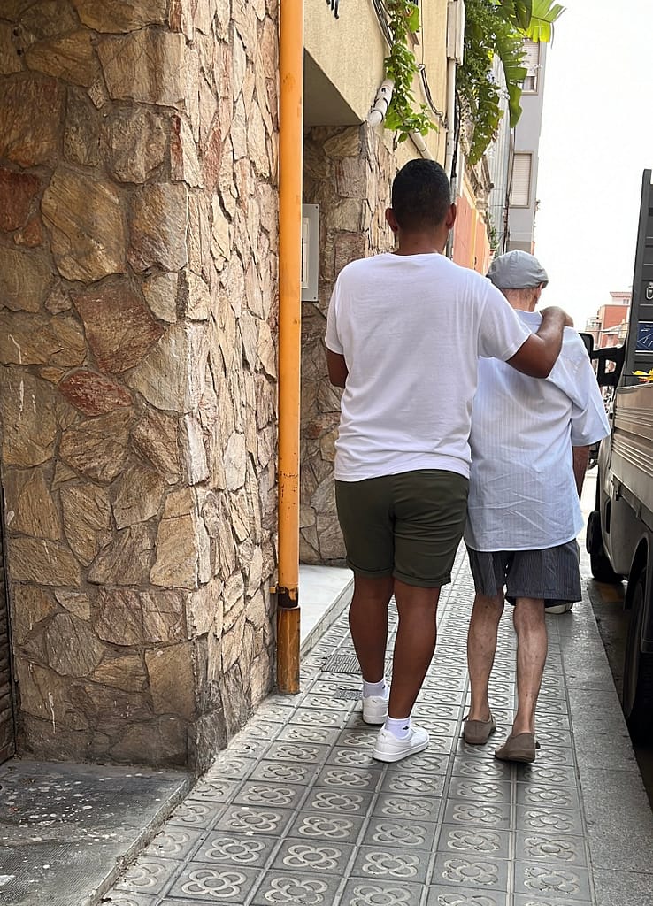 walking with elderly